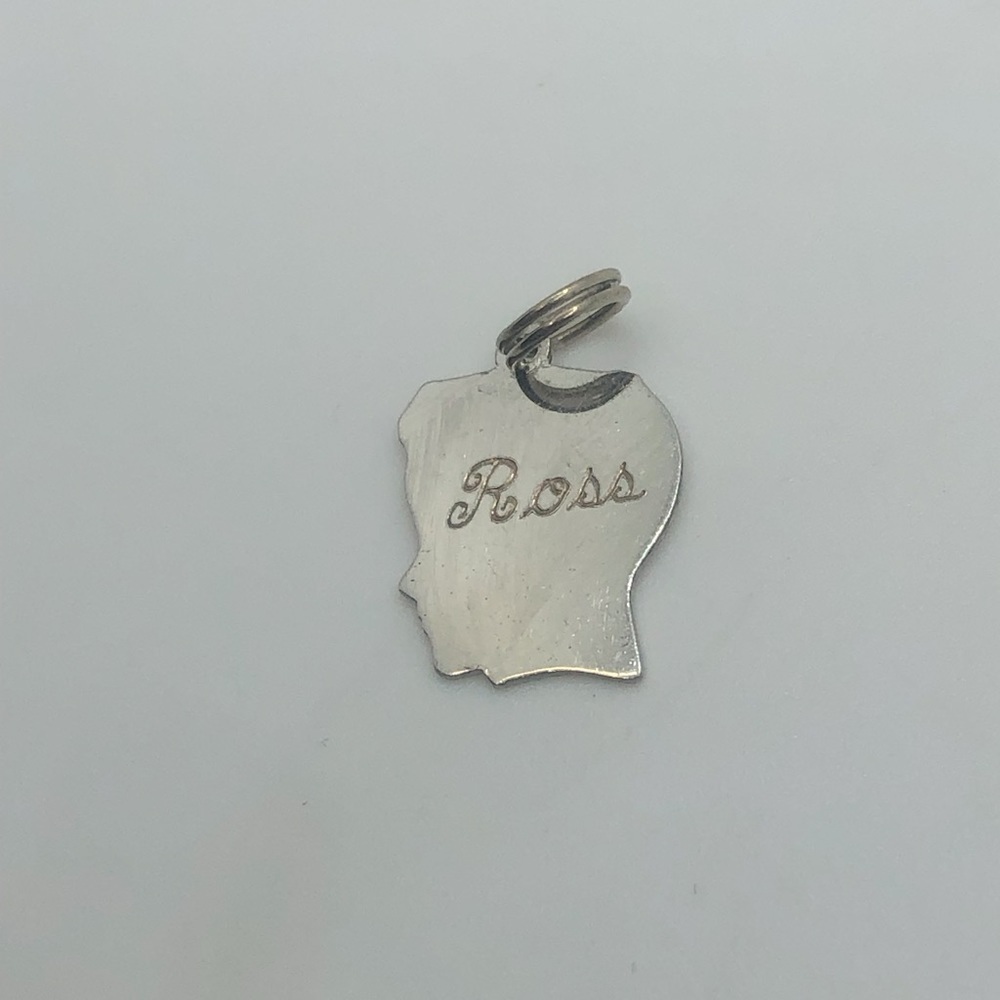 Vtg Sterling Silver Boy Silhouette Charm / Mini Pendant .7”